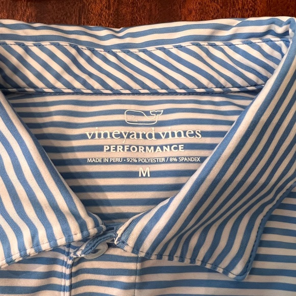 Vineyard Vines Green and White Striped Polo - Picture 3 of 3